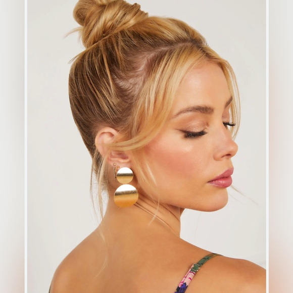 Tiara Jewelry - Double Circle Geo Gold Earrings